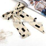 Chiffon Multifunction Skinny Scarf Black Off-white Rectangle Choker thumbnail-1