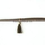 New Fashion Dark Green Velvet Suede Choker Necklace Gold Plated Tassel Pendant 34cm Long thumbnail-2