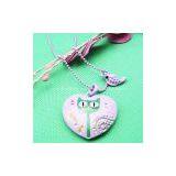 Fish & Cat Printed Heart Necklaces Set Paypal !!! thumbnail-1
