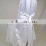 Satin Chair Cover for Weddings Polyester Chair Cover With Band