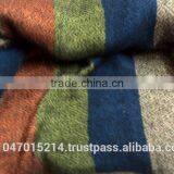 Diamond weave multicolour linen fabric --- Hand Woven