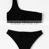 Teen Girl Bathing Suit One Shoulder Swimsuit Woman Seamless Reversible Bikini thumbnail-2