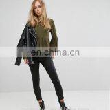 New Design Chiffon Flared Sleeves Woman Blouse Tie V-back Girl Top thumbnail-5