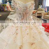 LS00293 off Shoulder Flower Afghan Wedding Dress Styles Lace up Mother of the Bride Beach Wedding Dress thumbnail-2