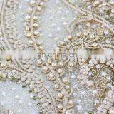 China Suppliers Flower Beaded Wedding Lace Fabric for Wedding Party thumbnail-4