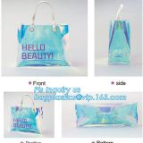 Promo PVC Plastic Shopping Handle Bag, Handling clear pvc blanket bags, handle reusable clear vinyl pvc cosmetic bags fo