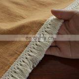 Custom Washed Cotton Banquet Wedding Solid Tablecloth With Tassel thumbnail-7