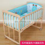 2020 New Design 5 Pcs 100% Cotton Fabric Reactive Printing Cartoon Animal Pattern Soft Crib Baby Bedding Set With Factory Price thumbnail-7