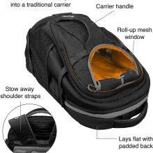 Waterproof Bottom Airline Approved Dog Cat Carrier Bag Folding Pet Backpack thumbnail-4