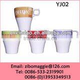 Stackable Ceramic Promotional Cup With Coffee Design for Oversized Reusable Coffee Cup thumbnail-1