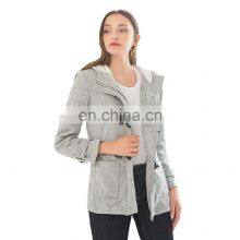 Wholesale Custom-made Women's Horn Button Jacket Mid-long Sleeve Casual and Comfortable Fall Winter Loose Sport Jacket Jogging j thumbnail-4