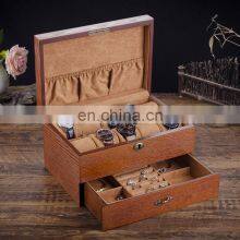 Wholesale Custom Logo Luxury Black Wooden Watch Packaging Single Storage Display Case Wood Box With Glass Window for 10 Watches thumbnail-2