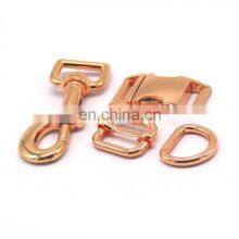 20mm Metal Accessories D Rings Adjustable Slide Quick Release Buckles Dog Clips For Dog Collar And Dog Leash thumbnail-4