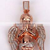 2015 Hot Sell Gold Diamond Angel Meaningful Pendant Necklace thumbnail-6