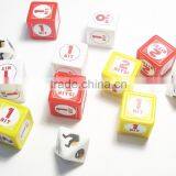 Wholesale Custom Blank Indented Polyhedral Dice With Custom Sticker thumbnail-1