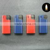 Plastic Retangle Soft Flame Cigarette Electronic Metal Butane Lighter