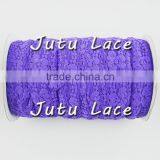 1" Elastic Lace Ribbon, Lace Elastic by the Yard - Purple thumbnail-2