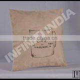 Vintage Look Cotton Printed Cushion, Vintage Cushion thumbnail-1