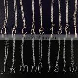 Custom Silver Initial Letter Necklace thumbnail-1