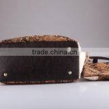 2537- Jangle Style Snake Texture Cloth Material Match PU Shopper Hobo Bag thumbnail-3