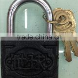 black Cast iron padlock
