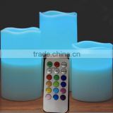 Set of 3 LED candles with remote control