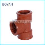 BOYAN BRAND BS PIPE FITTING Brown/White female tee for PIPE TEE