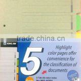 Paper Divider - 5 Color Pages