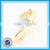 2015 yiwu wholesale fashion lady rhinestone 24 carat gold ring
