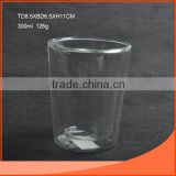 300ml clear double wall glass cup