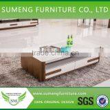 2014 New design glass top MDF veneer coffee table