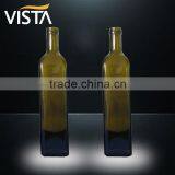 Round Dark Green Olive Oil Glass Bottle thumbnail-2
