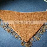 Knitted Rabbit Fur Shawl Sale Rabbit Sheared Fur With Leather Trim Fringies,KZ14135 thumbnail-3