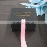 Custom Black Paper Folding Tie Packaging Box With Ribbon Wholesale