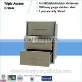 BBQ island triple storage drawer