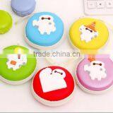 Wholesale Zipper 3D Custom Cartoon Big Hero Animal Printing Wallet Pouch Cute Rubber Silicone Emoji Round Shape Euro Coin Purse thumbnail-1