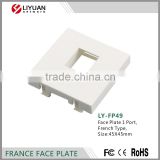 LY-FP49 Free sample french Standard 45X 45mm face plate rj45 faceplate