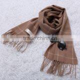 Soft and Warm Camel Cashmere Scarf thumbnail-2