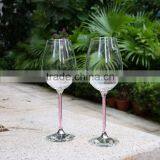 Wedding Gift Pink Crystal Goblet Coloured Long-stem Wine Glass thumbnail-3