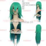 Free sample green crochet long braid hair wig synthetic braiding hair wig