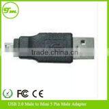 Portable USB 2.0 Male to Mini USB Male Adapter Converter for Connector Cable
