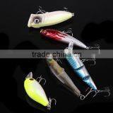 5pcs Fishing Hard Baits Lures Minnow Popper Crank Popper Carbon Steel Hook With Box thumbnail-5