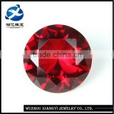 Decorative round brilliant cut red color loose glass stones wholesale