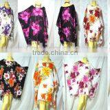 Vintage Retro HIPPIE BOHO HAWAII FLORAL Jamaica Hibiscus Shirt Tunic Tent Kaftan PLUS thumbnail-1