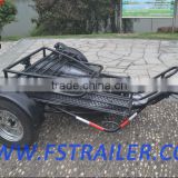 Folding style motorcycle trailer for one motorcycle