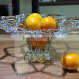 Hand Blown Art Glass Basket Weave Pattern Open Wary Rimmed Bowl thumbnail-4