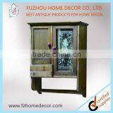 TOP SELLING~ Antique Wooden Cabinet With Glass Silk Screen Printing and Drawer thumbnail-1