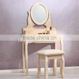 Bedroom Dressing Table With Stool and Mirror, Wooden Dresser, Make-up Set Bedroom Furniture thumbnail-2