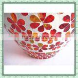 Handicraft Flat Design Red Flower Pattern Mosaic Large Vase Chinese Glass Flower Decoration thumbnail-3