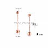 Simple Rose Gold Earring Designs for Women Tiny Long Chain Earrings Stainless Steel Earring thumbnail-6